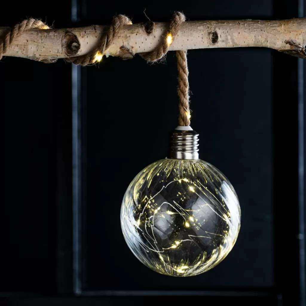 CASA BLOXEM Bola Decorativa Con 20 Leds Transparente