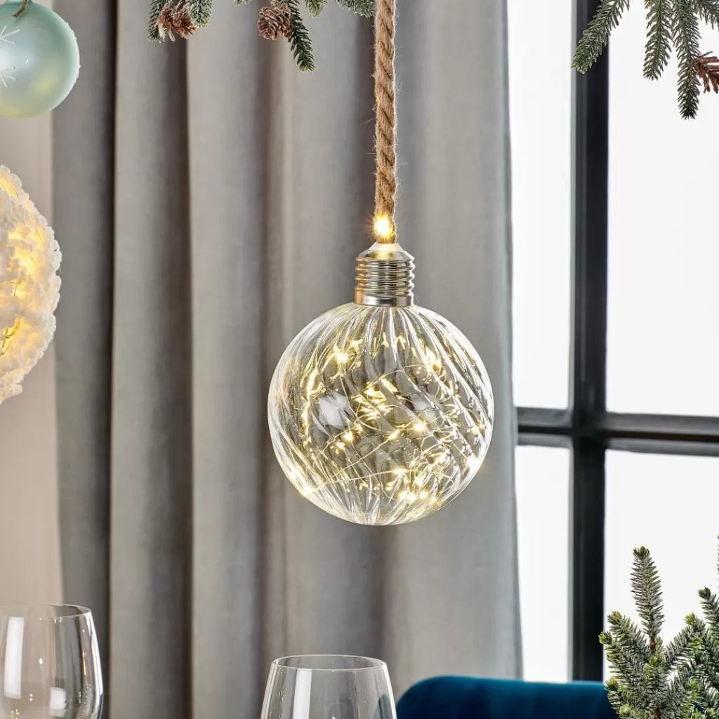 CASA BLOXEM Bola Decorativa Con 20 Leds Transparente