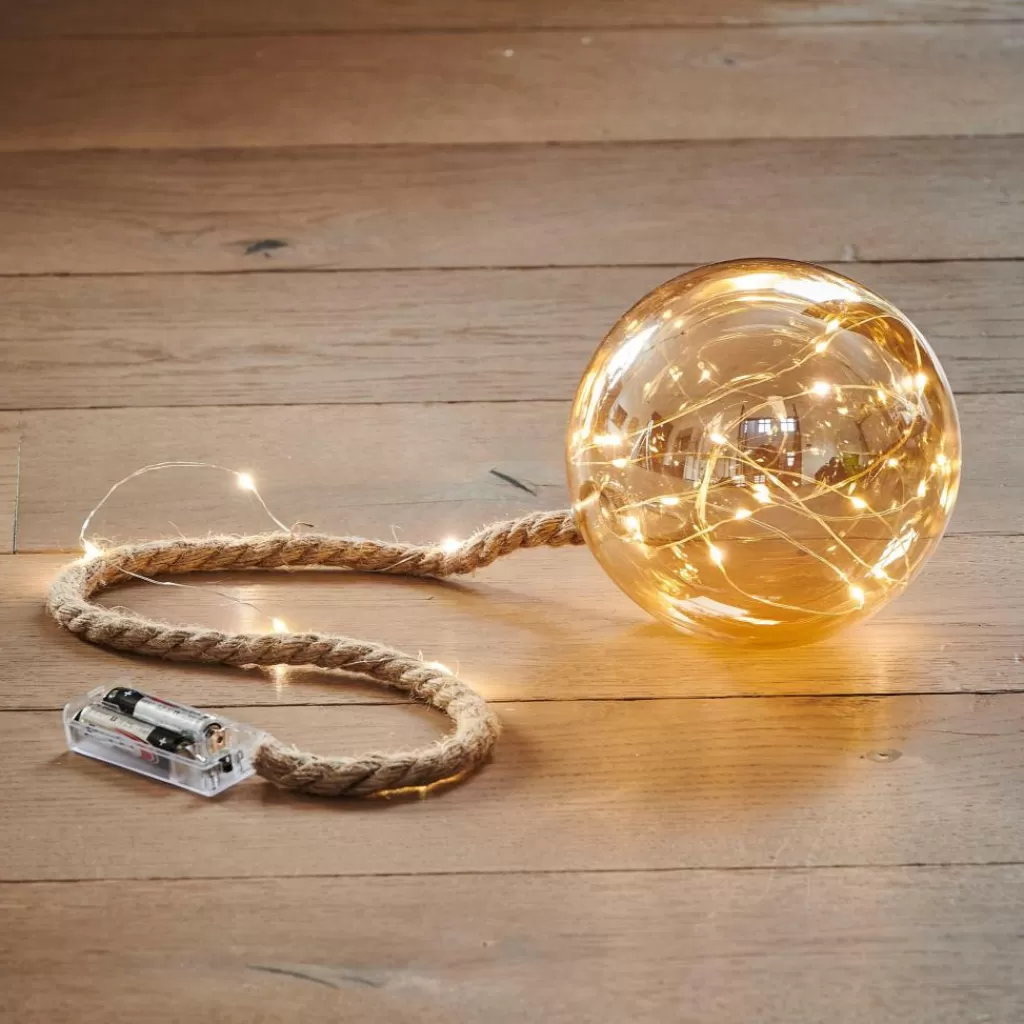 CASA BLOXEM Bola Decorativa Con 21 Leds Dorado