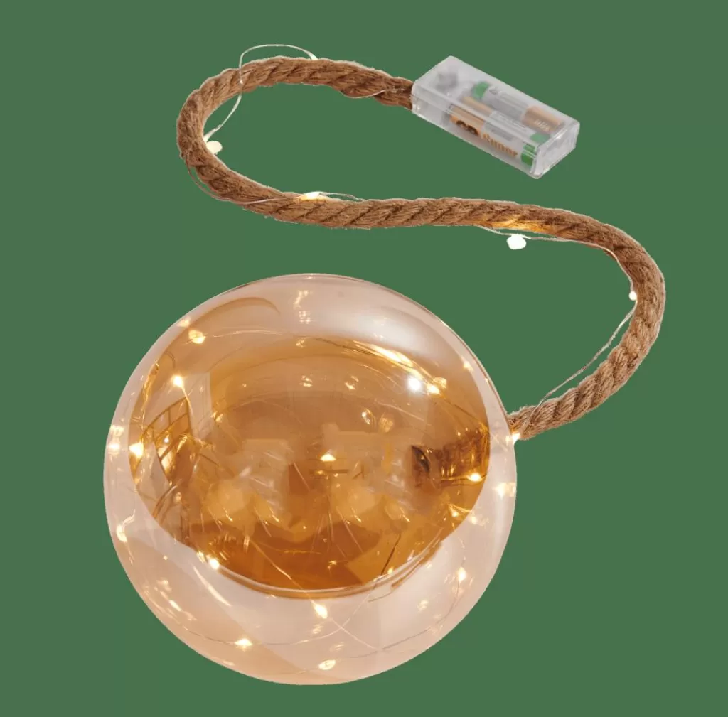 CASA BLOXEM Bola Decorativa Con 21 Leds Dorado