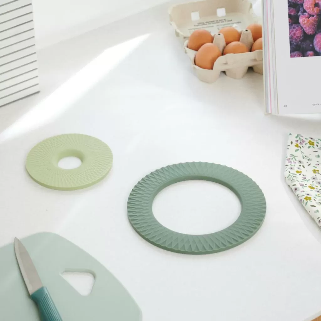 CASA CUISINO Salvamanteles Juego De 2 2 Colores Menta, Verde Oscuro