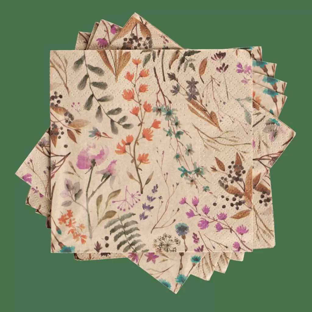 CASA ECO DRIED FLOWER Paquete De 20 Servilletas Multicolor