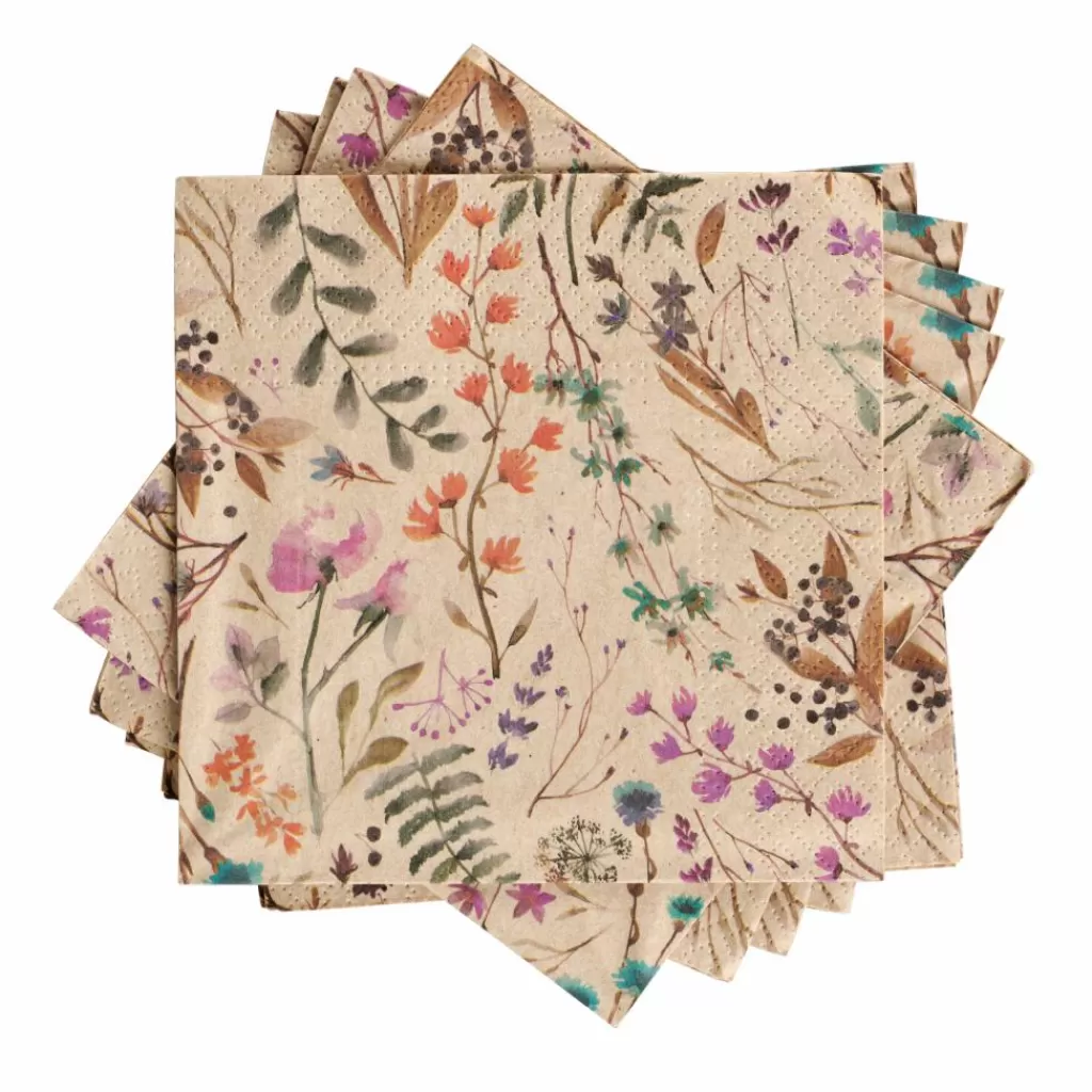 CASA ECO DRIED FLOWER Paquete De 20 Servilletas Multicolor