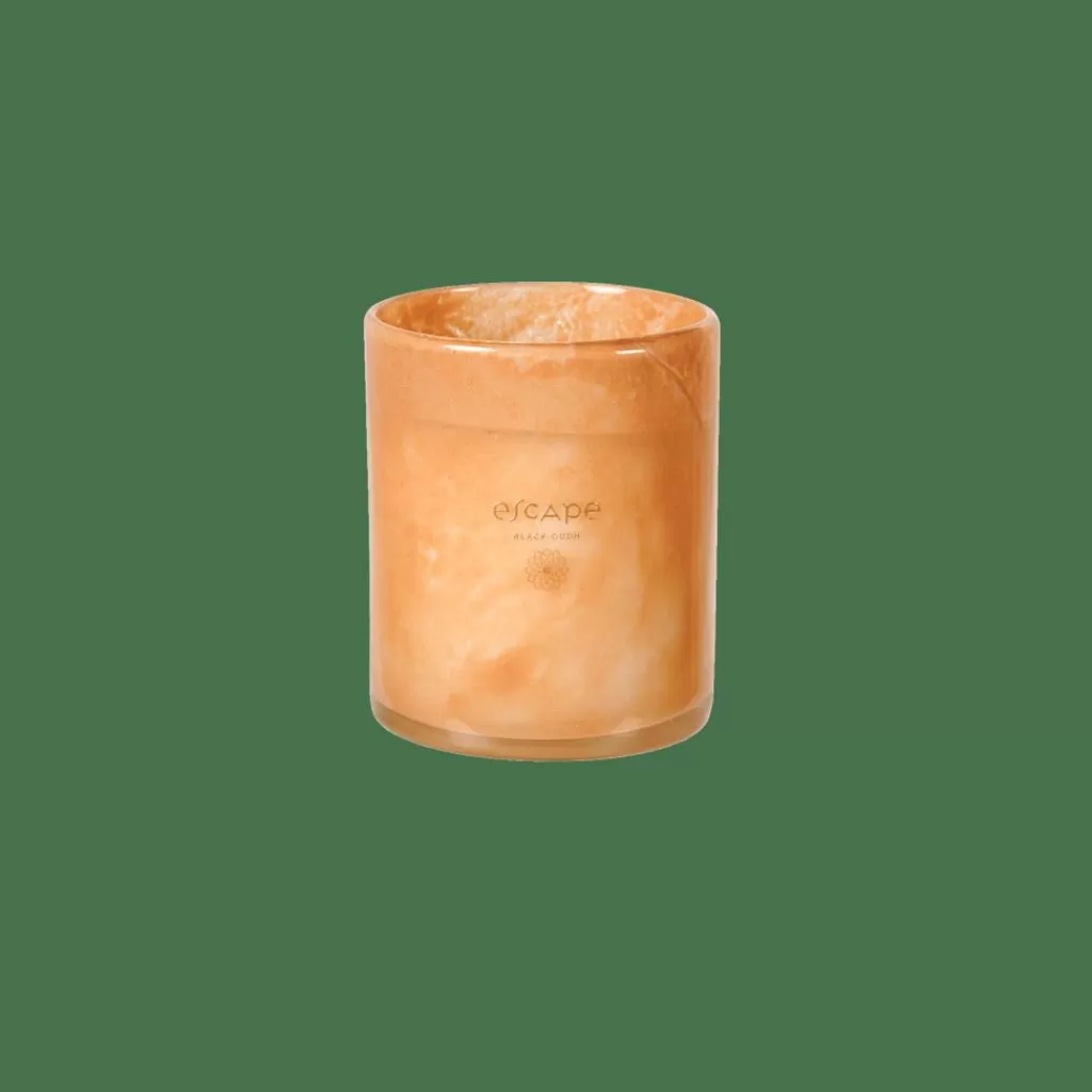 CASA ESCAPE BLACK OUDH Vela Perfumada En Vaso Blanco, Color Rosa Viejo