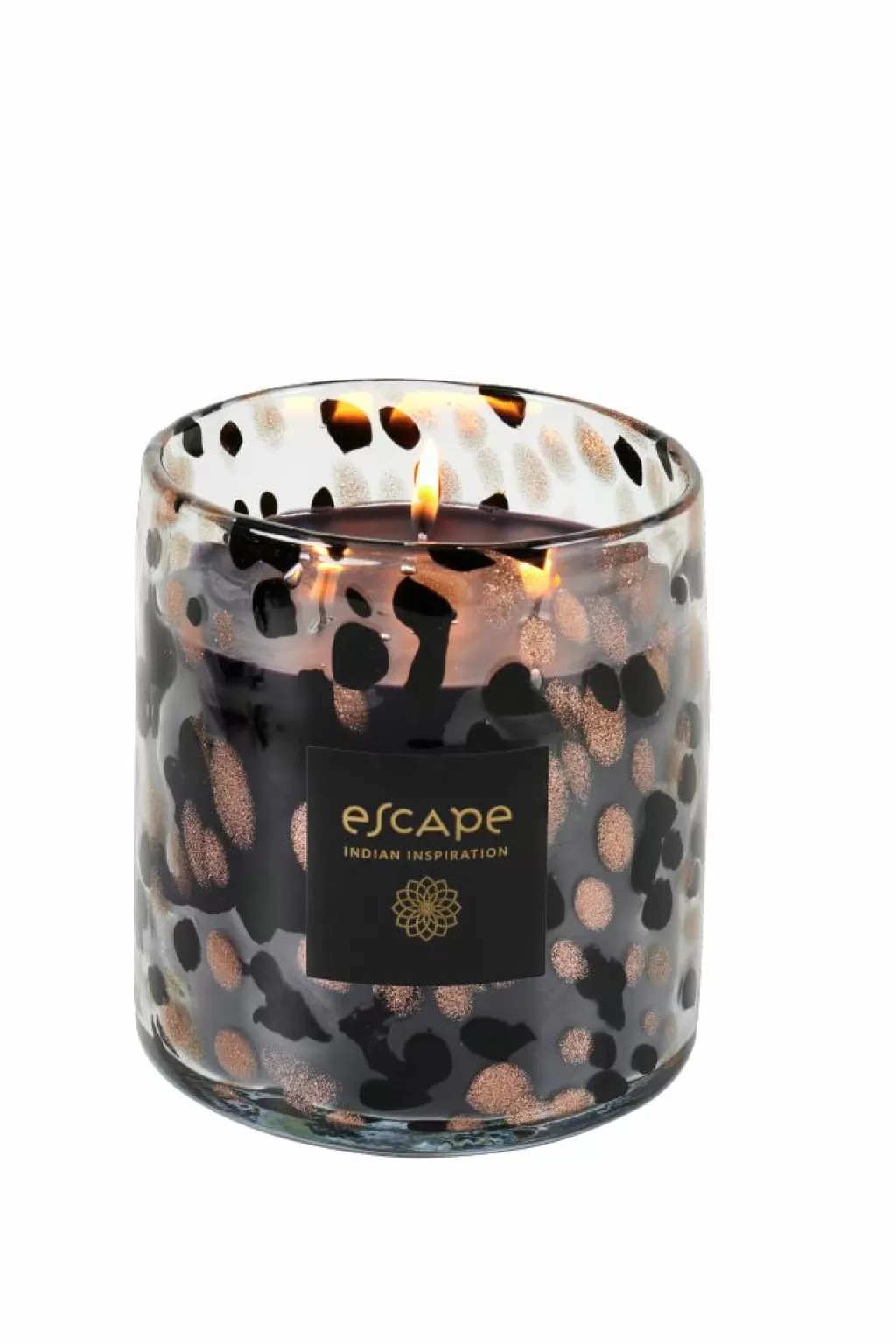 CASA ESCAPE INDIAN INSPIRATION Vela Perfumada En Vaso Negro, Cobrizo, Multicolor