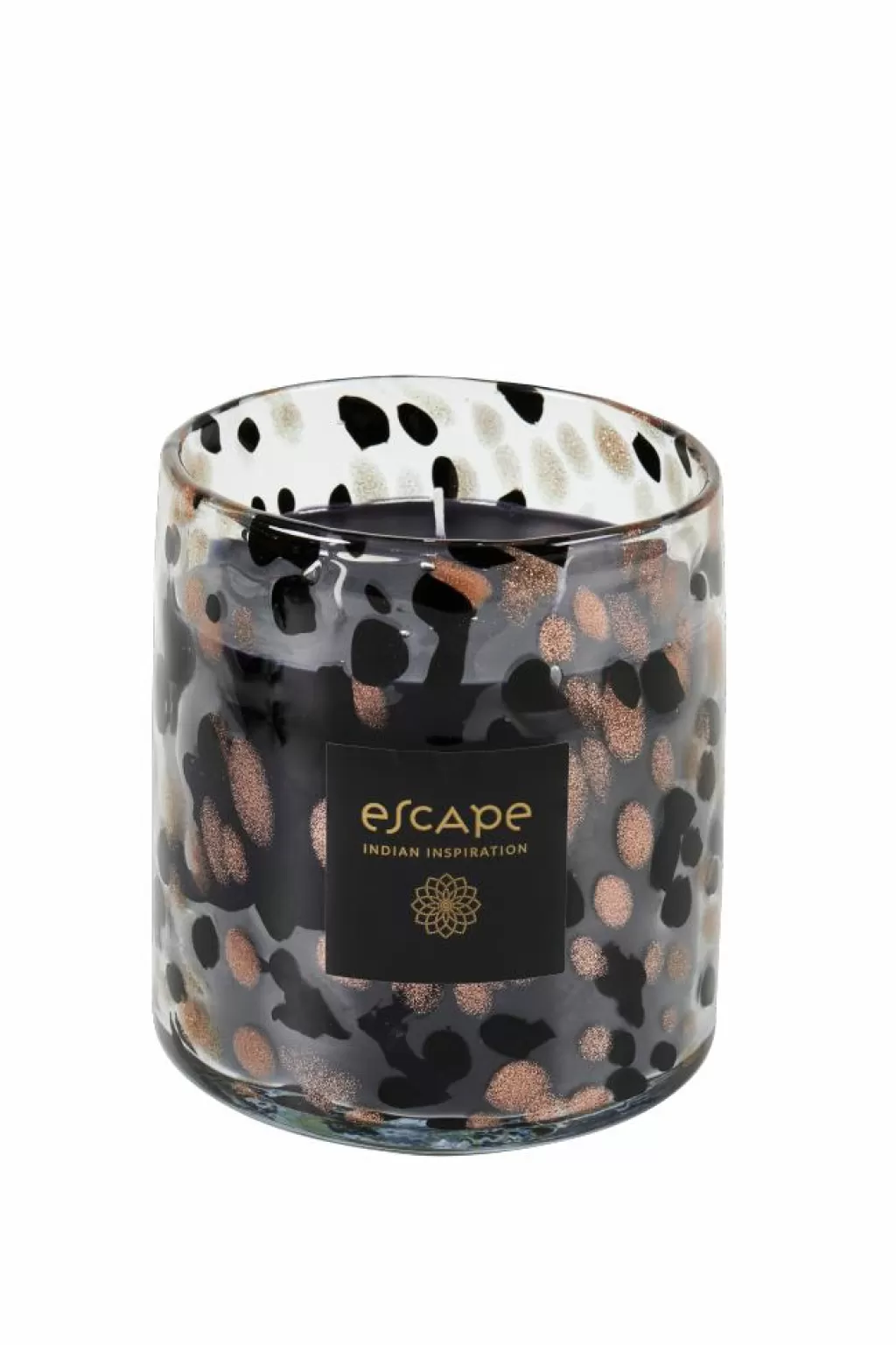 CASA ESCAPE INDIAN INSPIRATION Vela Perfumada En Vaso Negro, Cobrizo, Multicolor