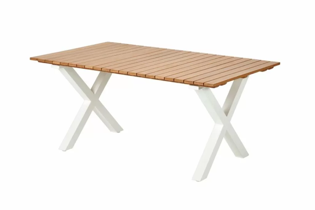 CASA FORMAX Mesa De Jardín Con Patas En X Natural/blanco