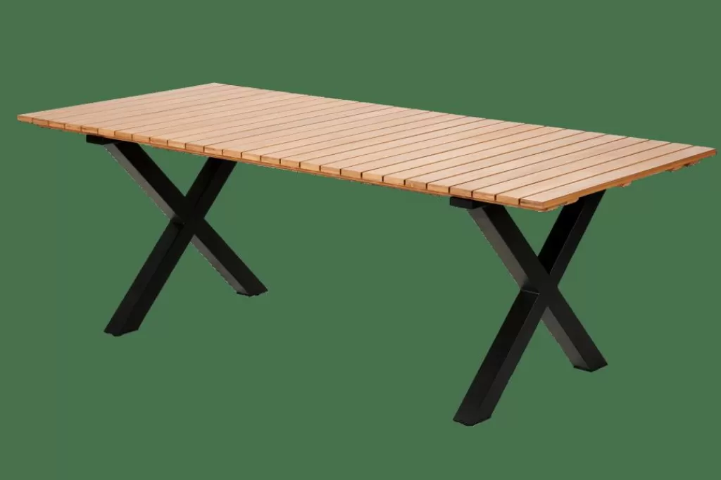 CASA FORMAX Mesa De Jardín Con Patas En X Natural/blanco