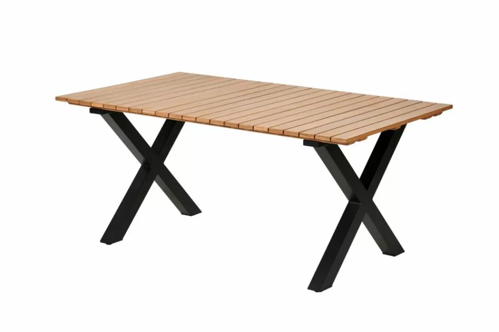 CASA FORMAX Mesa De Jardín Con Patas En X Natural/negro