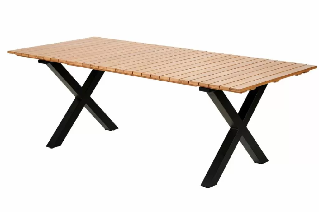 CASA FORMAX Mesa De Jardín Con Patas En X Natural/negro