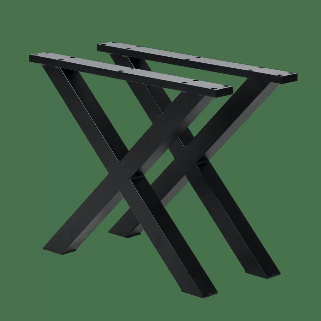 CASA FORMAX Mesa De Jardín Con Patas En X Negro