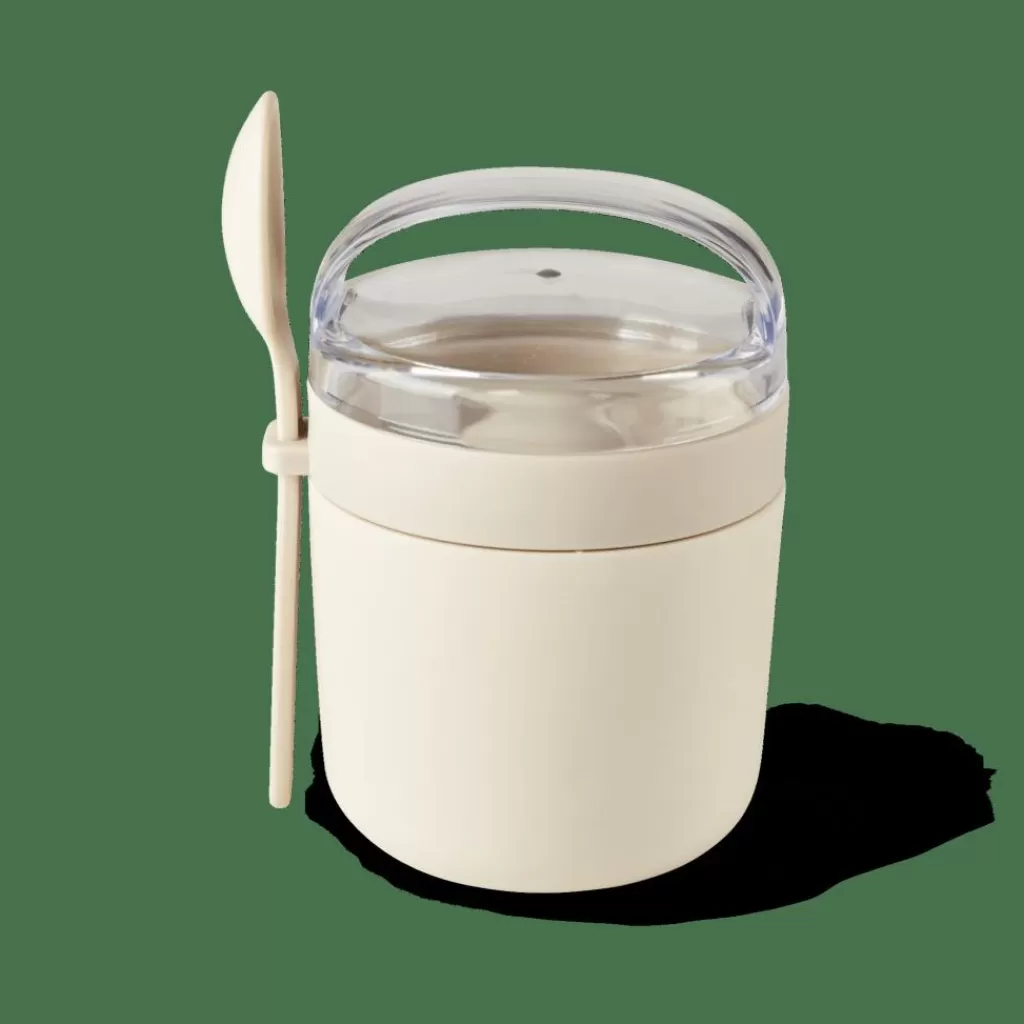CASA FRESHMOOD Tarro De Desayuno Con Cuchara 32c Blanco, Marrón, Verde