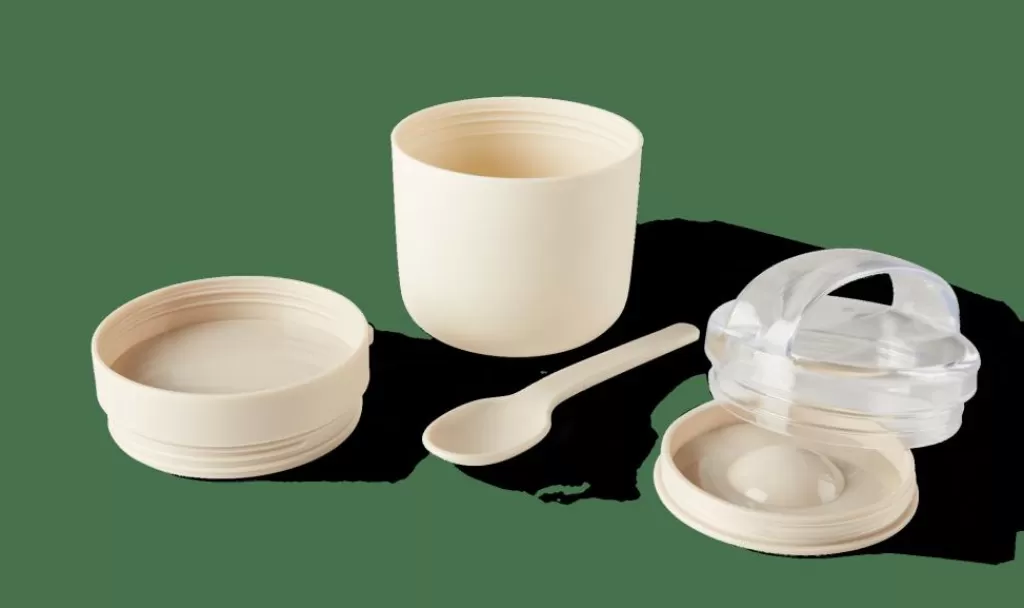 CASA FRESHMOOD Tarro De Desayuno Con Cuchara 32c Blanco, Marrón, Verde
