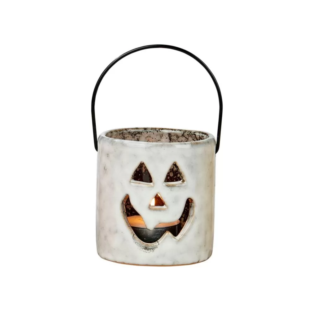 CASA HALLOWEEN Portavelas Blanco