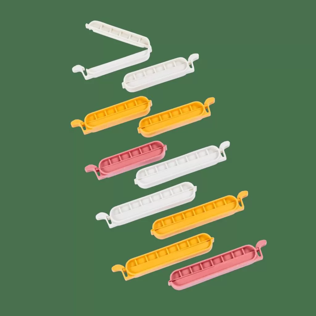 CASA KLIPPER Clips De Cierre Juego De 10 Mezcla De Colores Gris, Amarillo Oscuro, Terracota