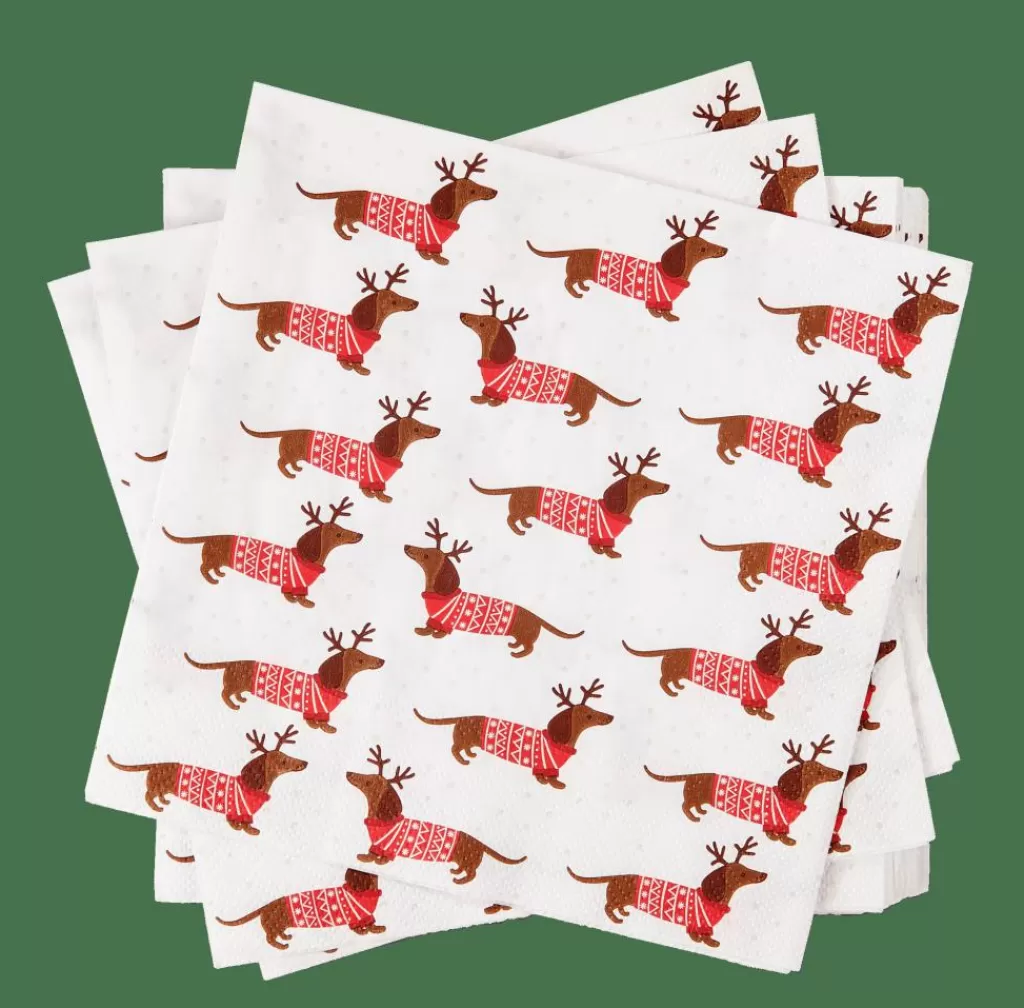 CASA X-MAS DOG Paquete De 20 Servilletas Multicolor