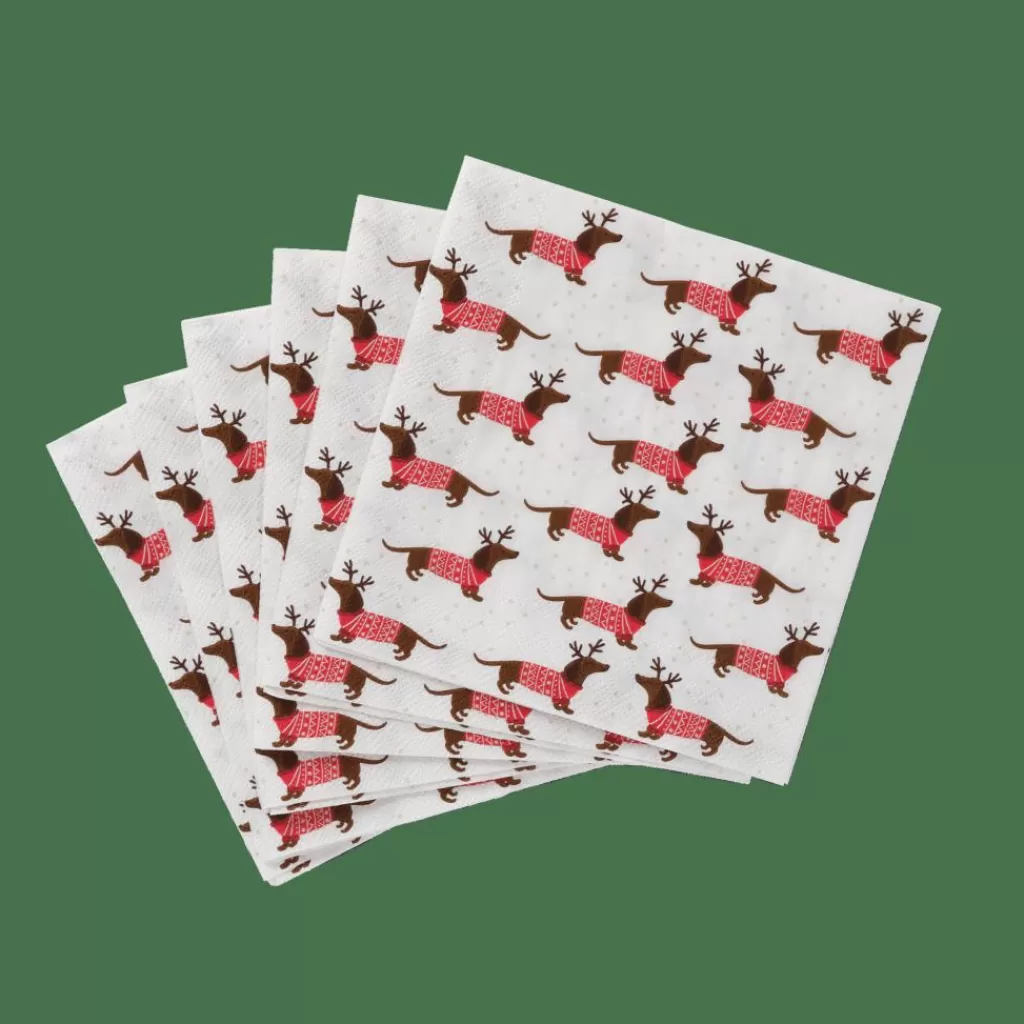 CASA X-MAS DOG Paquete De 20 Servilletas Multicolor