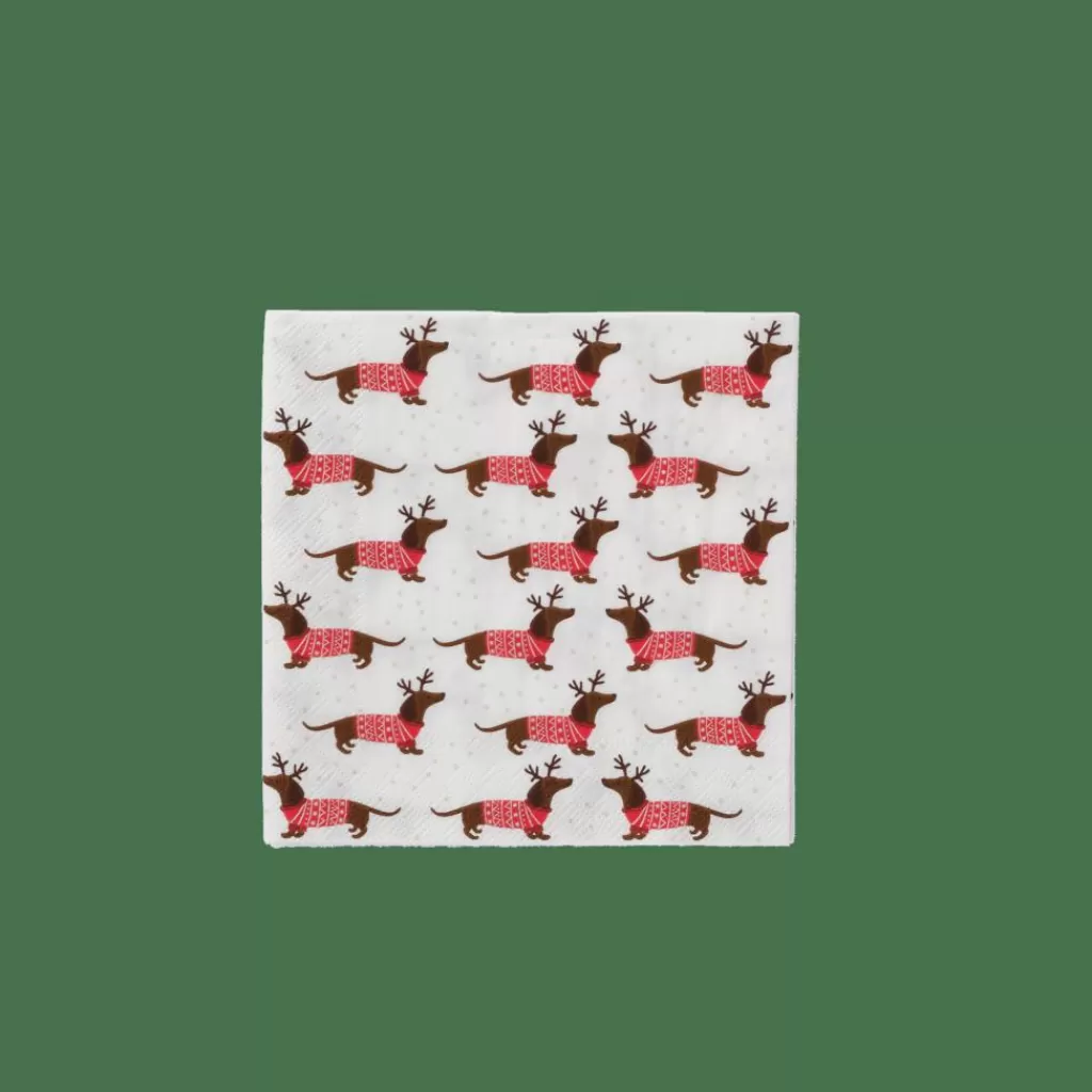 CASA X-MAS DOG Paquete De 20 Servilletas Multicolor