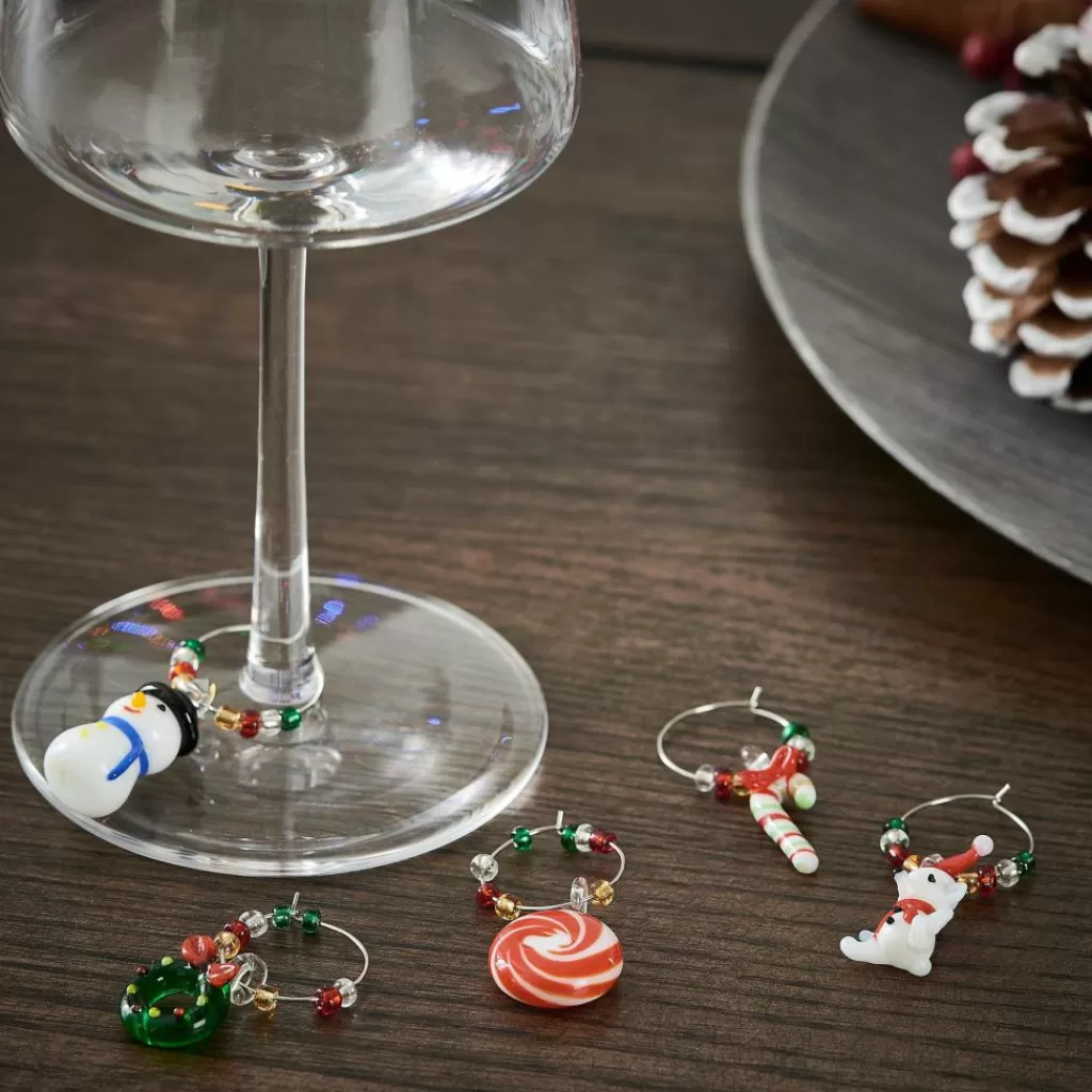 CASA X-MAS Marcadores P/ Copas Juego De 6 Multicolor