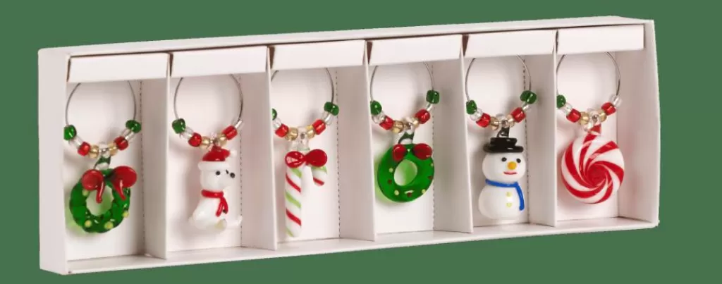 CASA X-MAS Marcadores P/ Copas Juego De 6 Multicolor