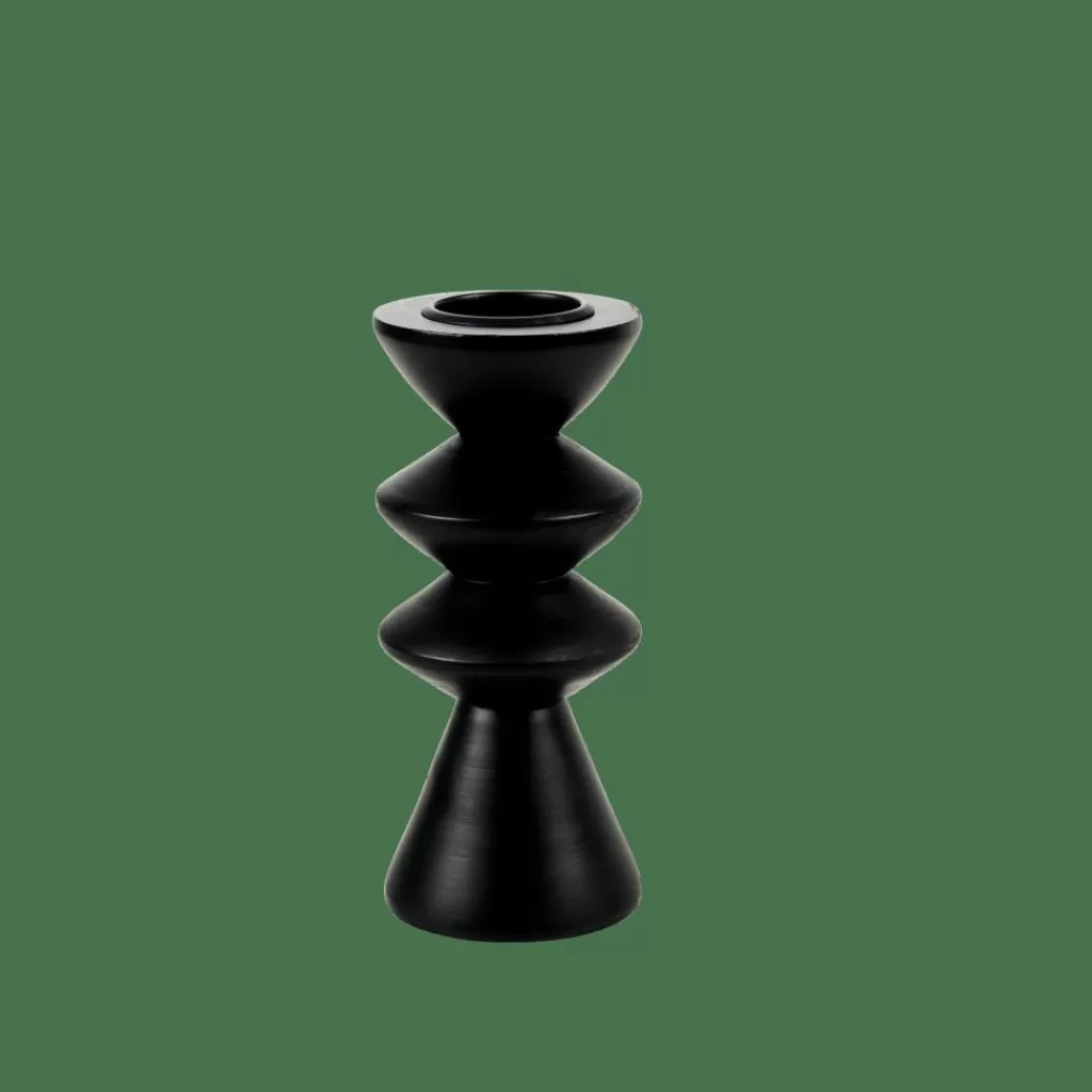 CASA ZIGZAG Soporte Para Vela Pequeña Negro