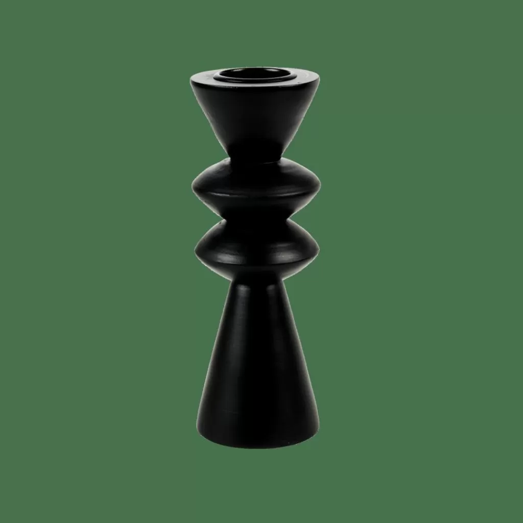 CASA ZIGZAG Soporte Para Vela Pequeña Negro